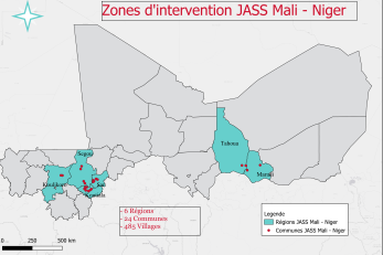 Map of mali and niger where the jass program is implemented.